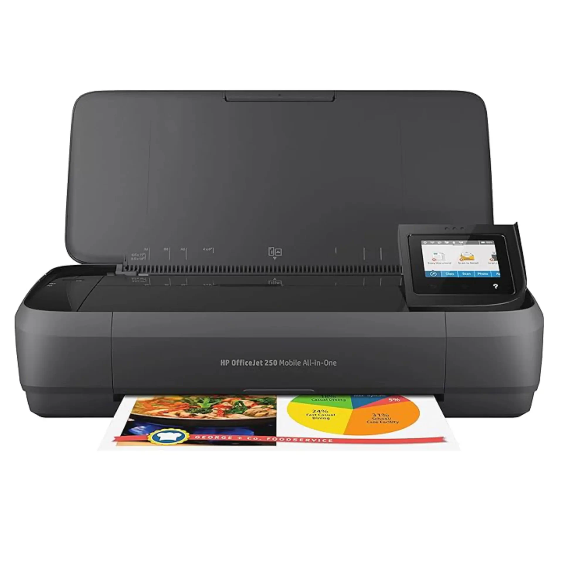 HP OfficeJet 250 All-in-One Portable Printer with Wireless & Mobile Printing, Works with Alexa (CZ992A) Black