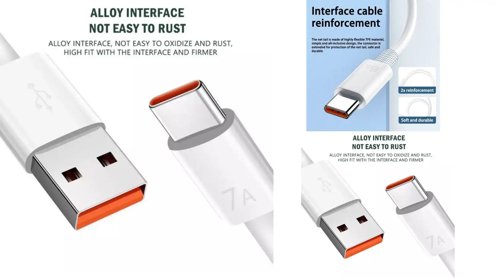 TYPE A1 ORIGINAL Fast Charge TYPE-C USB Cord Cable Phone Charger