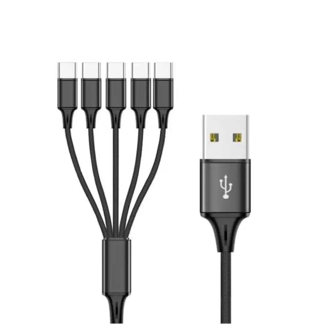 Universal 5-in-1 USB Cellphone Cables, Multiple Charger Cord