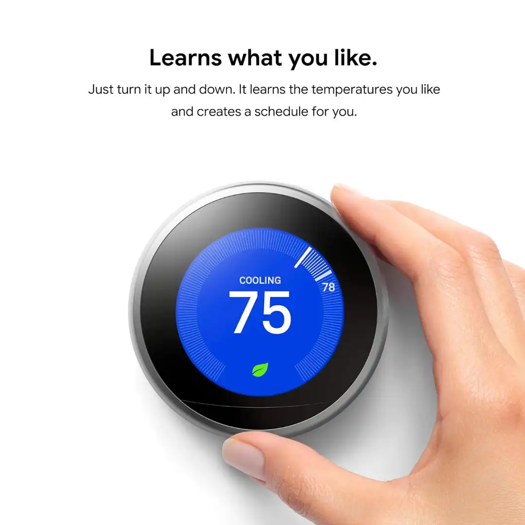 Google Nest Learning Thermostat - Programmable Smart Thermostat for Home - 3rd Generation- Works with Alexa - White