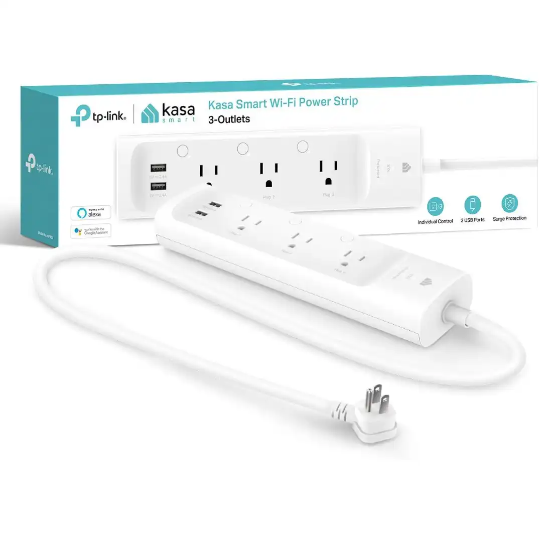 Kasa Smart Plug Power Strip HS300, Surge Protector with 6 Individually Controlled Smart Outlets and 3 USB Ports, Works with Alexa & Google Home, No Hub Required , White