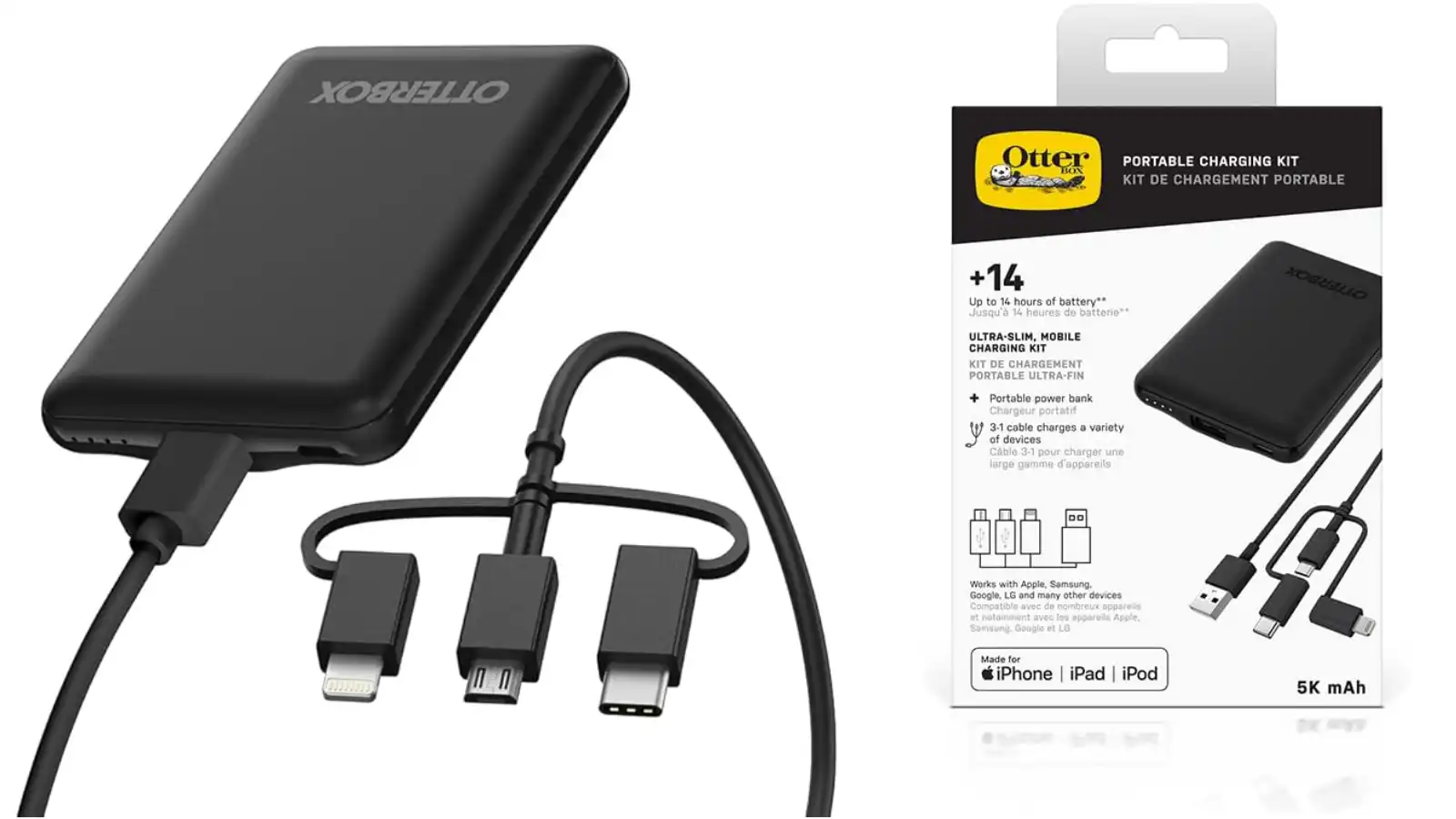 OtterBox 3-in-1 Mobile Charging Kit 5kmAh Black