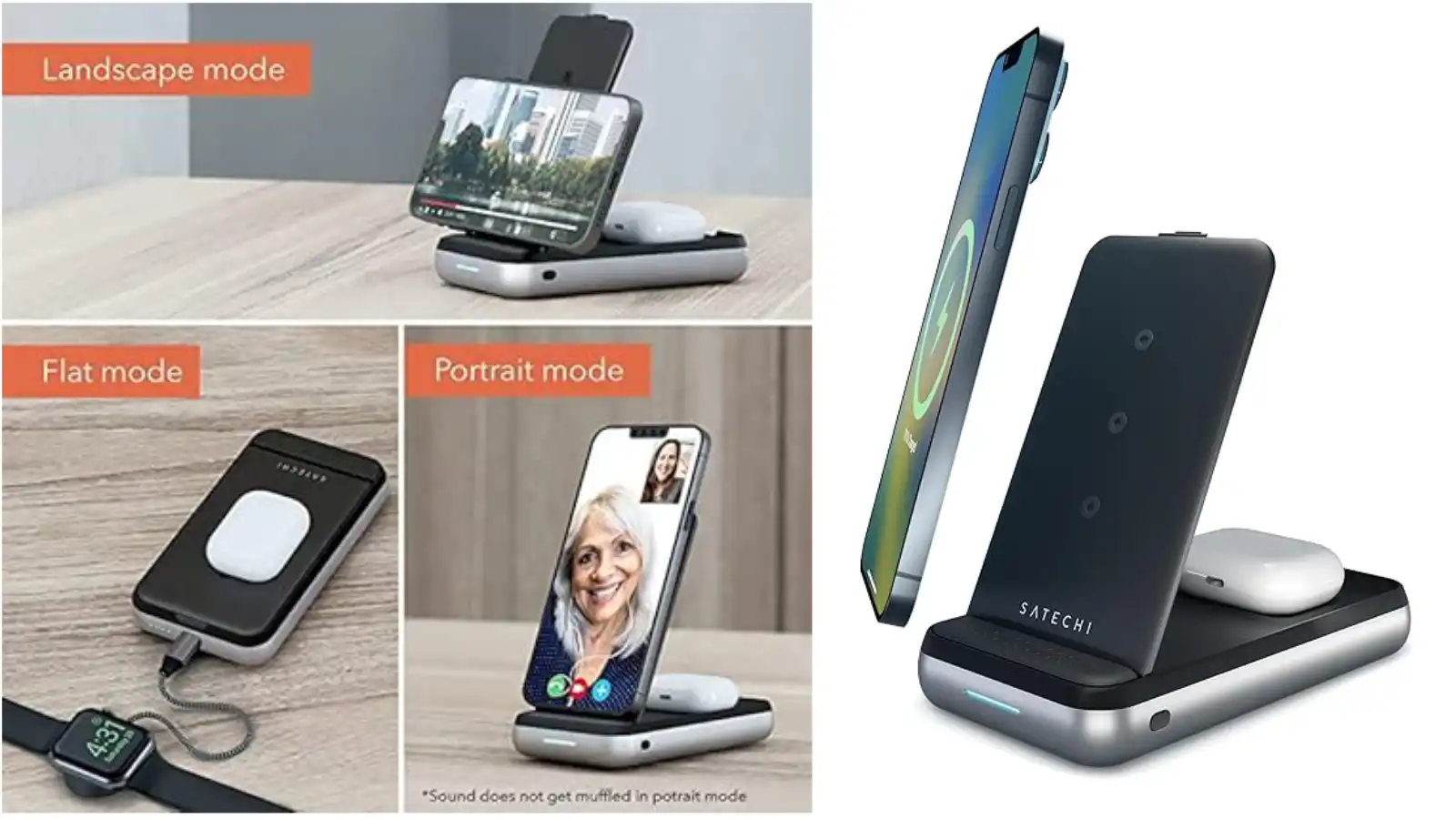 Satechi Duo Wireless Charger Stand 10000mAh Power Bank
