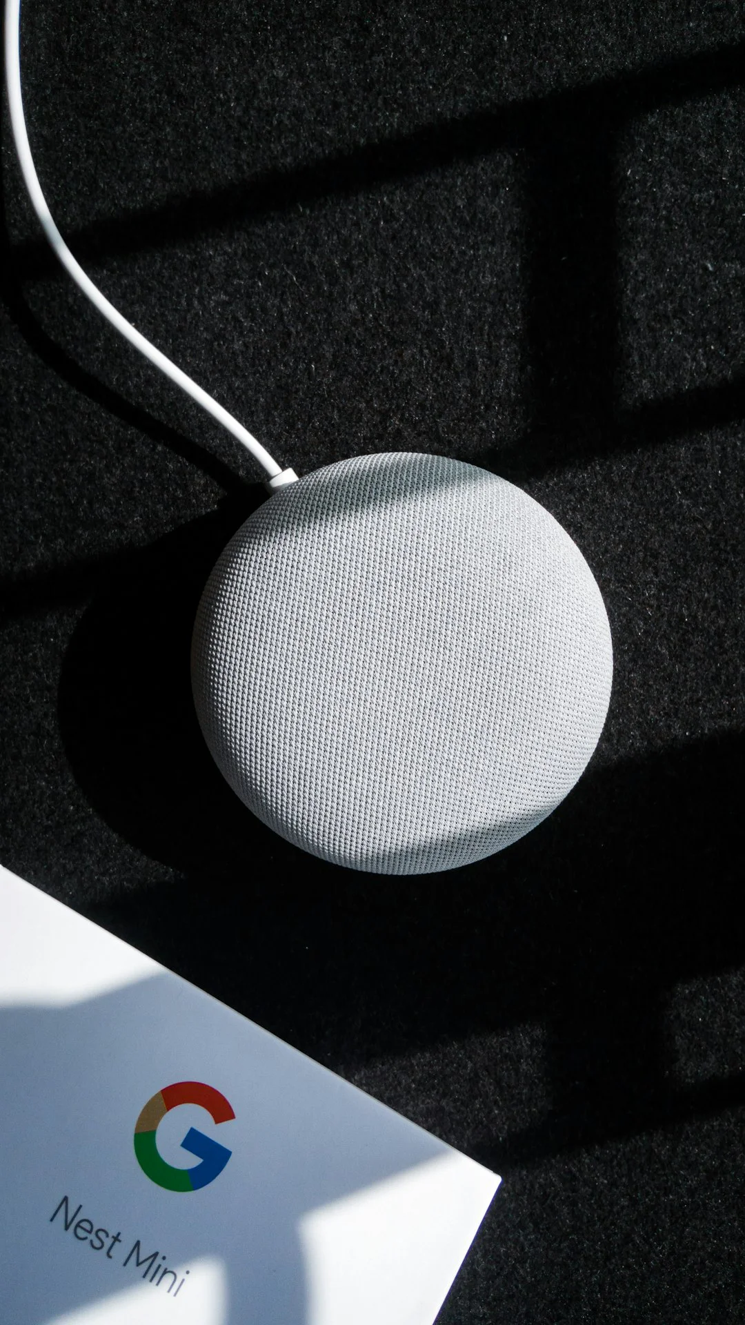 The brand new Google Home Mini (2nd Gen) out of the box.