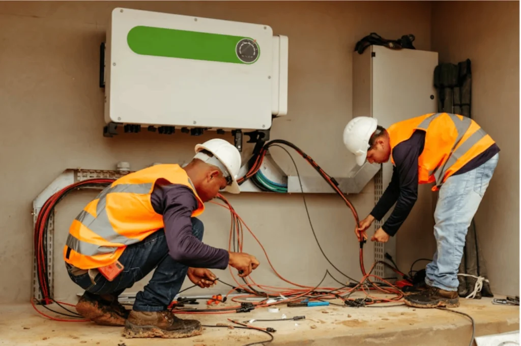 Smart home installation showing connected devices in a modern living room