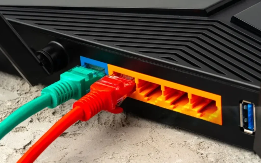 Router admin page WAN status showing IP address and connection type