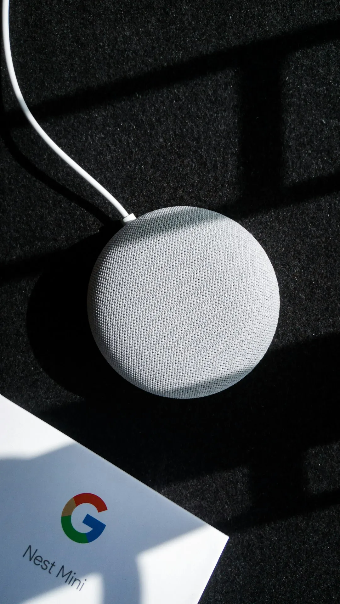 The brand new Google Home Mini (2nd Gen) out of the box.